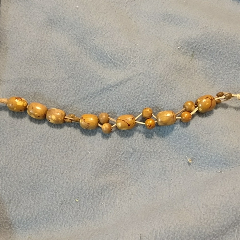 Painted Wooden bead adjustable bracelet